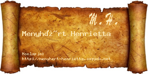 Menyhért Henrietta névjegykártya