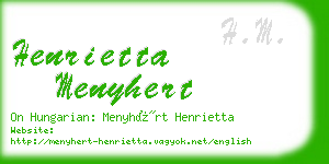 henrietta menyhert business card